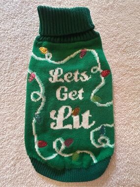 Medium 'Let's Get Lit' Holiday Dog Sweater